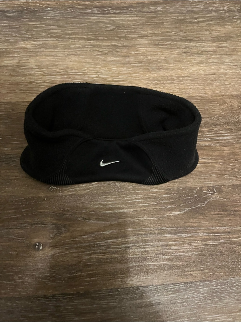 Nike Black Headband with White Swoosh - Picture 2 of 2